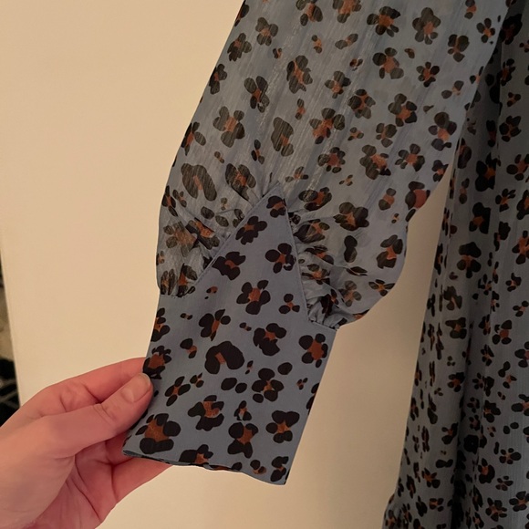 LK Bennett London Blue Leopard Print Dress - Size 12 (US) - Picture 2 of 5